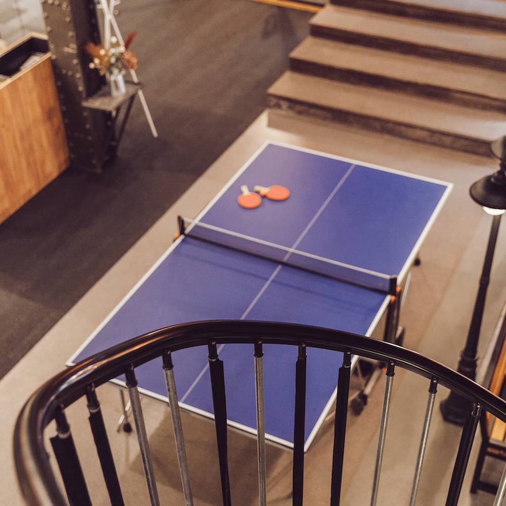 Games zone with ping-pong at Double9 Riga