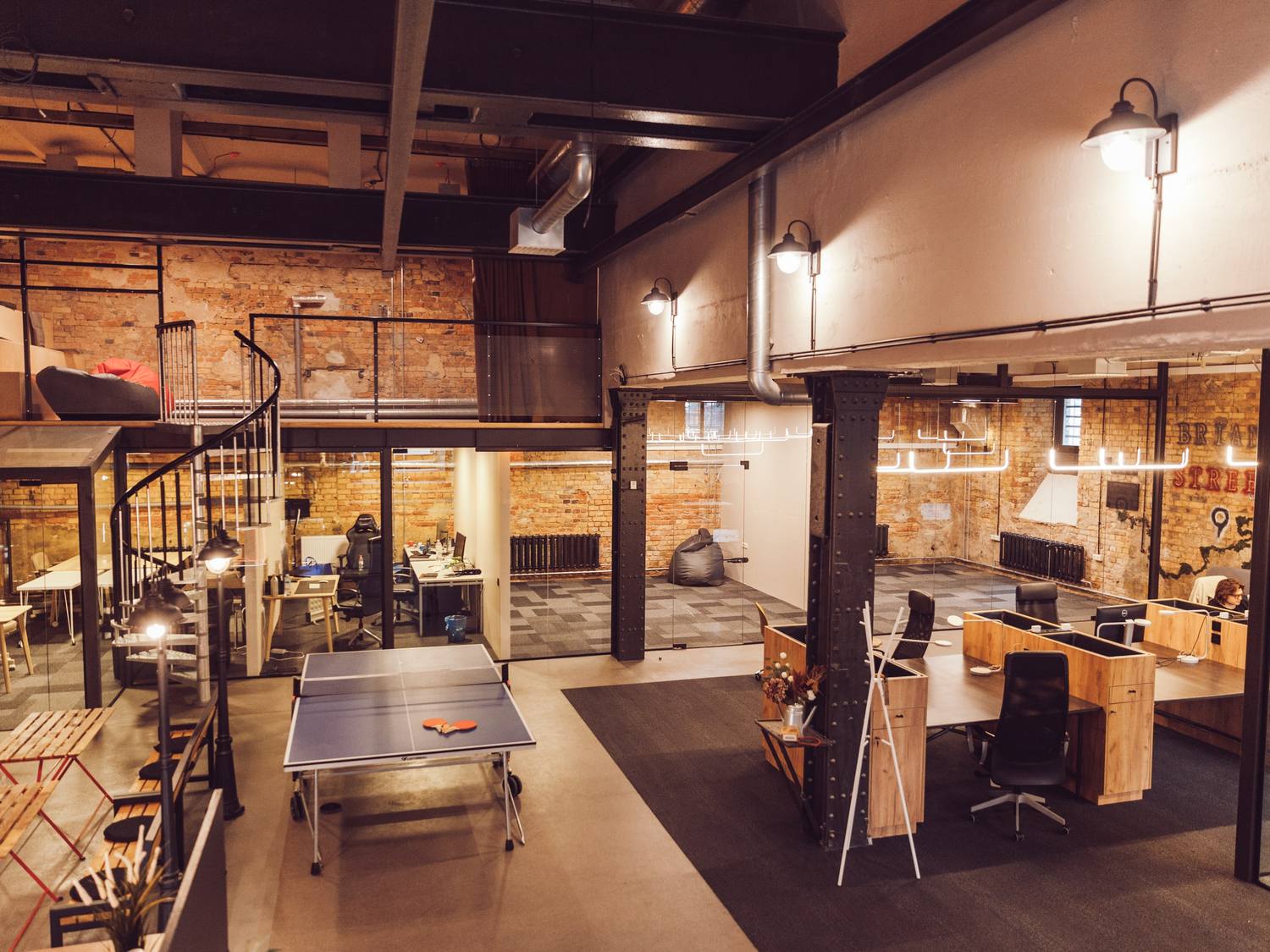 Double9 loft event space in Riga with ping-pong table
